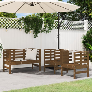 Set Salotto da Giardino 3 pz Ambra in Legno Massello di Pino 825145
