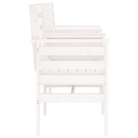 Panca Giardino con Tavolino 2 Posti Bianco Legno Massello Pino 825157