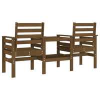 Panca Giardino con Tavolino 2 Posti Ambra Legno Massello Pino 825159