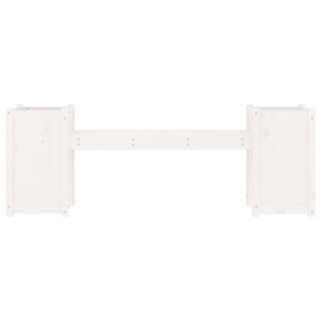 Panchina con Fioriera Bianca 180x36x63cm Legno Massello di Pino 825164