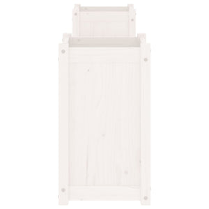 Panchina con Fioriera Bianca 180x36x63cm Legno Massello di Pino 825164