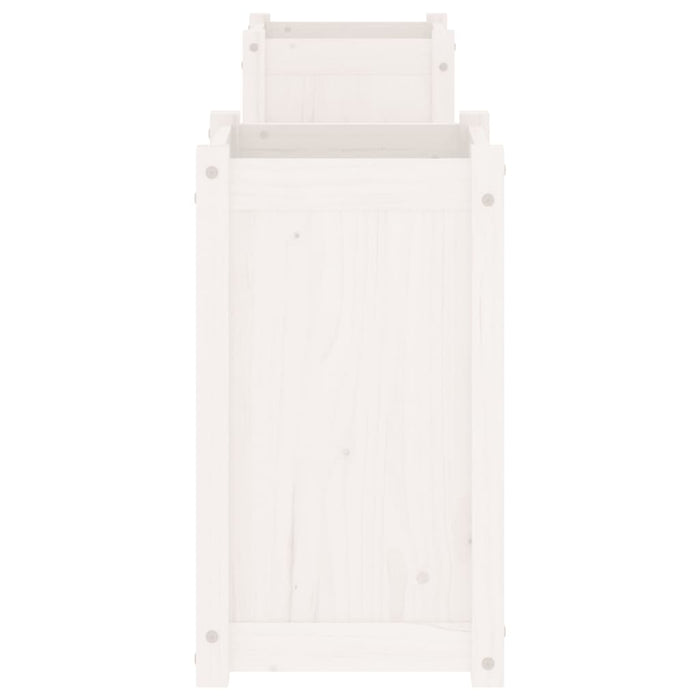 Panchina con Fioriera Bianca 180x36x63cm Legno Massello di Pino 825164