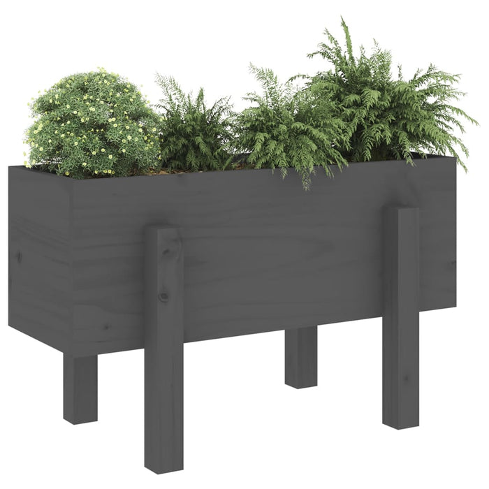 Fioriera da Giardino Grigia 62x30x38 cm Legno Massello di Pino 825179
