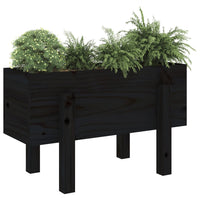 Fioriera da Giardino Nera 62x30x38 cm Legno Massello di Pino 825181