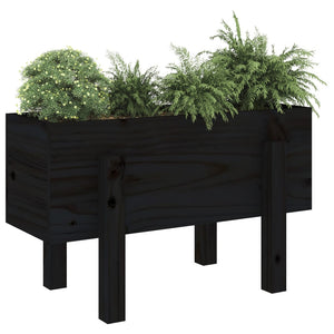 Fioriera da Giardino Nera 62x30x38 cm Legno Massello di Pino 825181