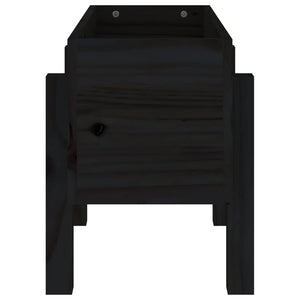 Fioriera da Giardino Nera 62x30x38 cm Legno Massello di Pino 825181