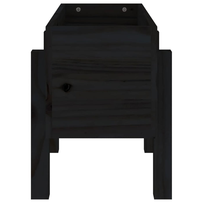 Fioriera da Giardino Nera 62x30x38 cm Legno Massello di Pino 825181