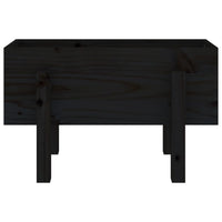 Fioriera da Giardino Nera 62x30x38 cm Legno Massello di Pino 825181