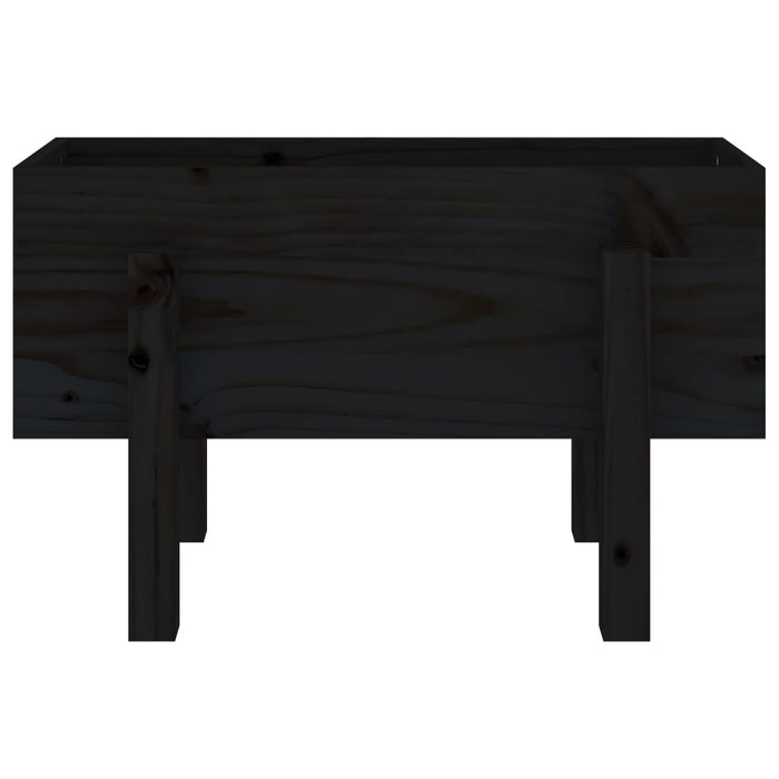 Fioriera da Giardino Nera 62x30x38 cm Legno Massello di Pino 825181