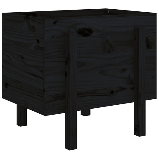 Vassoio per fioriera aiuola rialzata piante fiori terrazza giardino 62 x 50 x 57 cm legno massiccio di pino nero 02_0037764