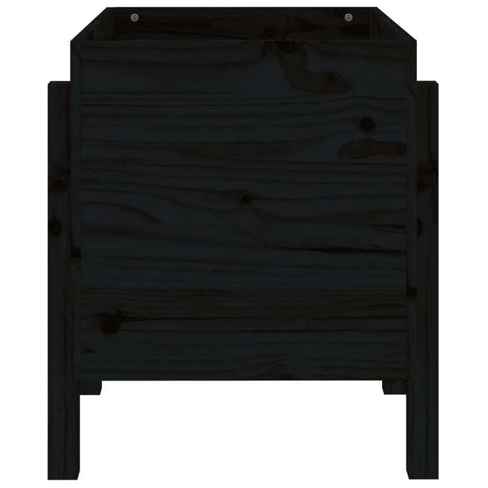 Fioriera da Giardino Nera 62x50x57 cm in Legno Massello di Pino 825209