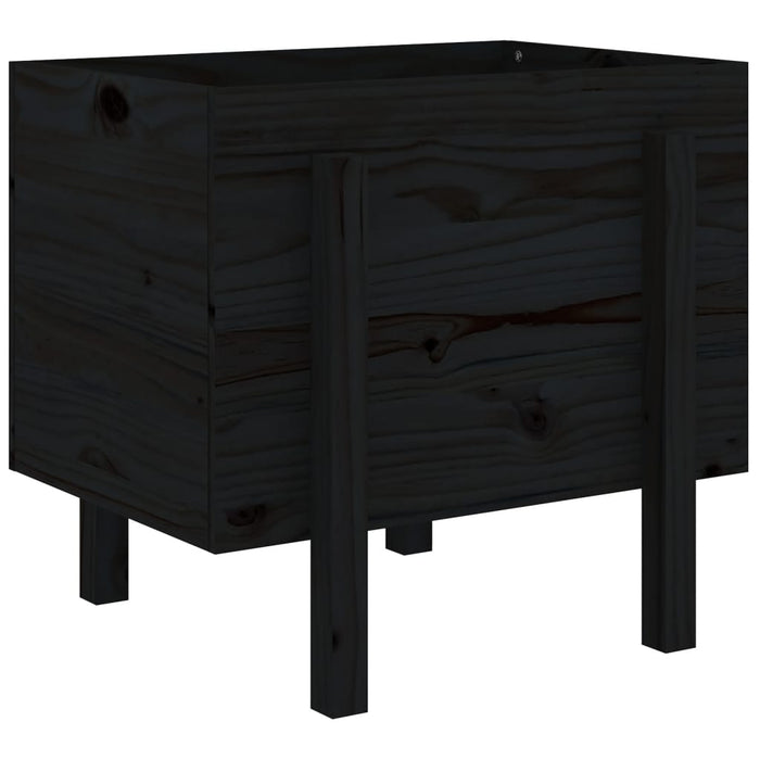 Vassoio per fioriera aiuola rialzata piante fiori terrazza giardino 62 x 50 x 57 cm legno massiccio di pino nero 02_0037764