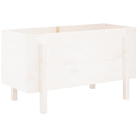Fioriera Rialzata da Giardino Bianca 101x50x57 cm Massello Pino 825213