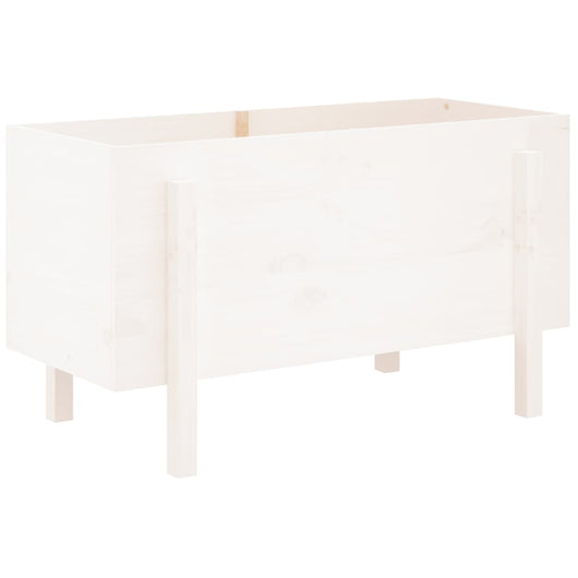 Fioriera Rialzata da Giardino Bianca 101x50x57 cm Massello Pinocod mxl 79813