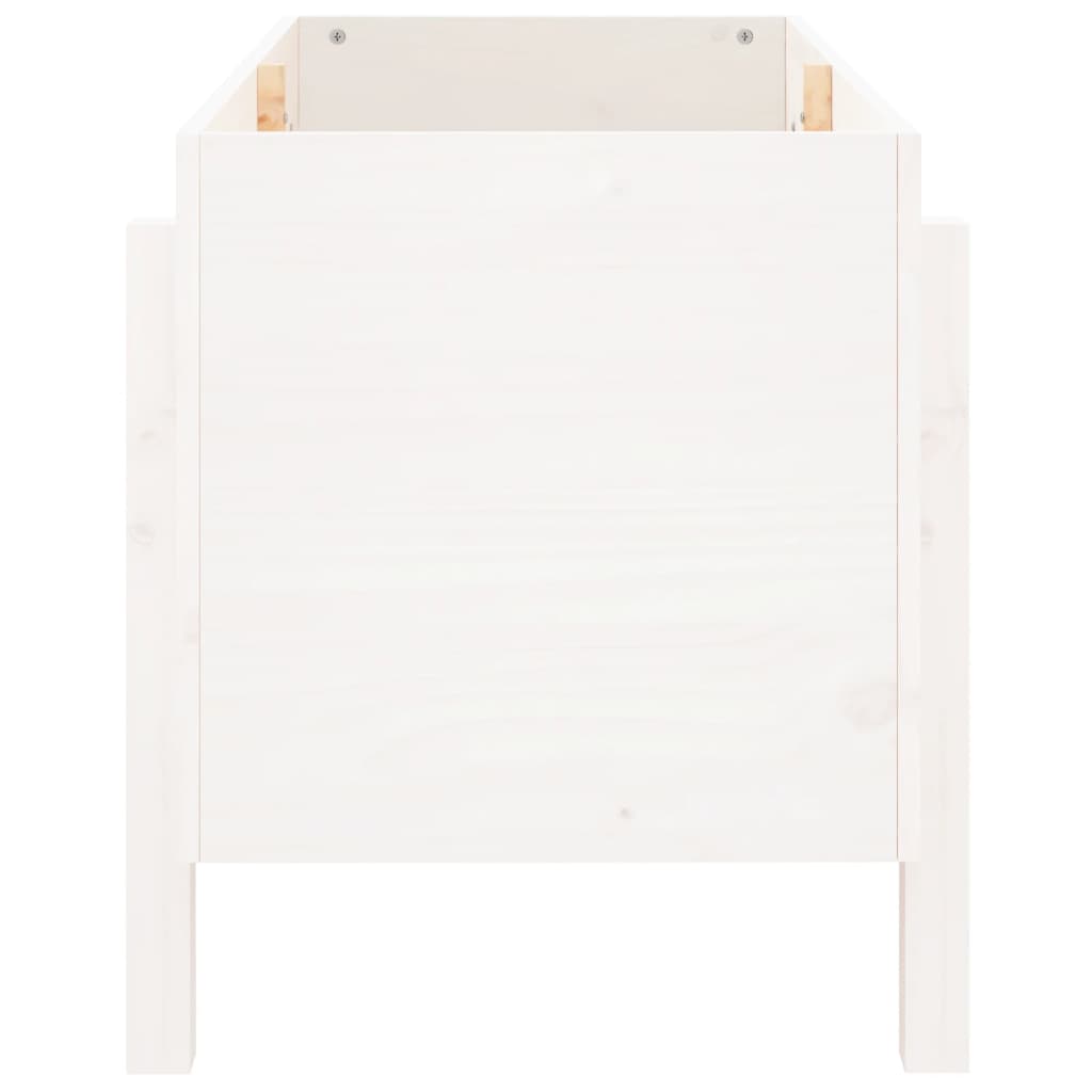 Fioriera Rialzata da Giardino Bianca 101x50x57 cm Massello Pino 825213