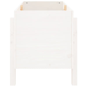 Fioriera Rialzata da Giardino Bianca 101x50x57 cm Massello Pino 825213