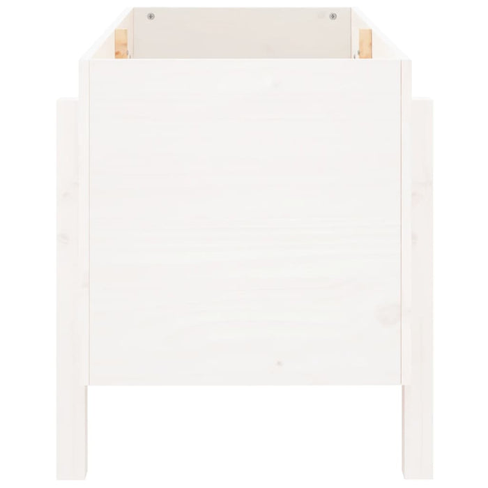 Fioriera Rialzata da Giardino Bianca 101x50x57 cm Massello Pino 825213