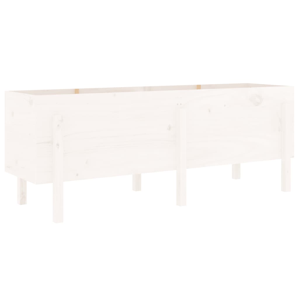 Vassoio per fioriera aiuola rialzata piante fiori terrazza giardino giardino 160 x 50 x 57 cm legno massello di pino bianco 02_0039378