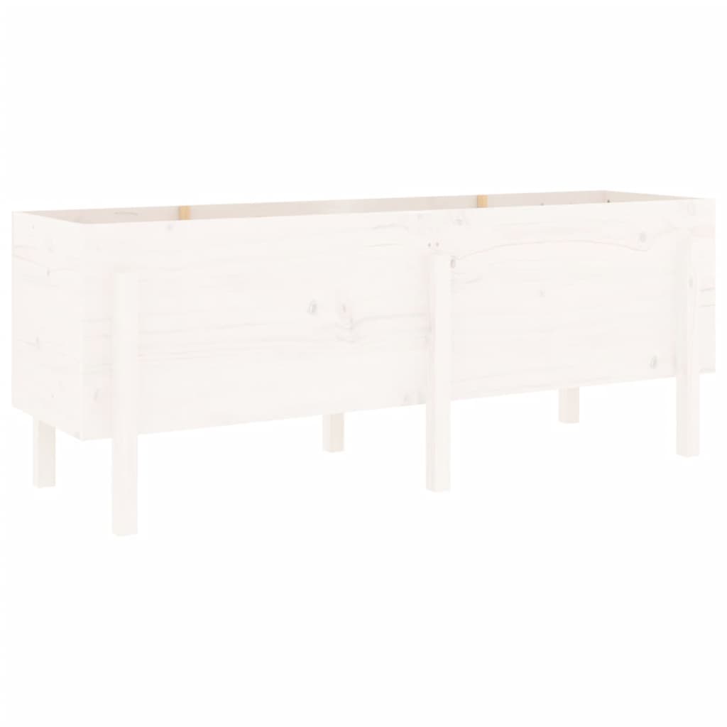 Vassoio per fioriera aiuola rialzata piante fiori terrazza giardino giardino 160 x 50 x 57 cm legno massello di pino bianco 02_0039378