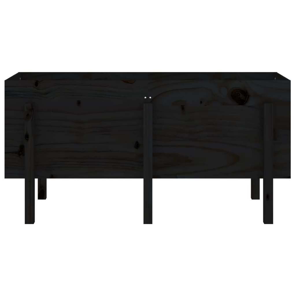 Fioriera Rialzata da Giardino Nera 121x50x57 cm Massello Pino 825230