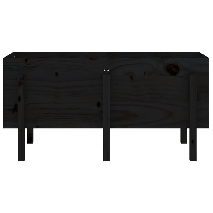 Fioriera Rialzata da Giardino Nera 121x50x57 cm Massello Pino 825230