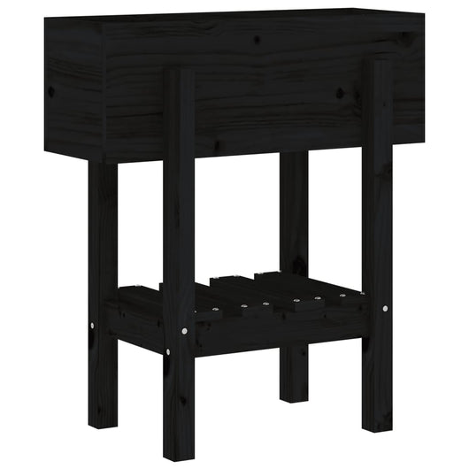 Vassoio per fioriera aiuola rialzata piante fiori terrazza giardino 62 x 30 x 69 cm legno massiccio di pino nero 02_0037750
