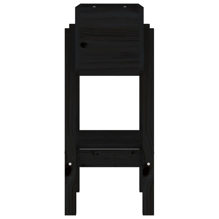 Fioriera da Giardino-Vaso da Esterno-Contenitore per Piante Nera 62x30x69 cm Legno Massello di Pino