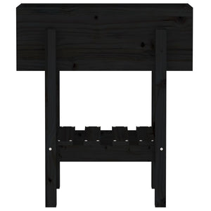 Fioriera da Giardino-Vaso da Esterno-Contenitore per Piante Nera 62x30x69 cm Legno Massello di Pino