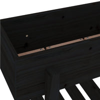 Fioriera da Giardino-Vaso da Esterno-Contenitore per Piante Nera 62x30x69 cm Legno Massello di Pino