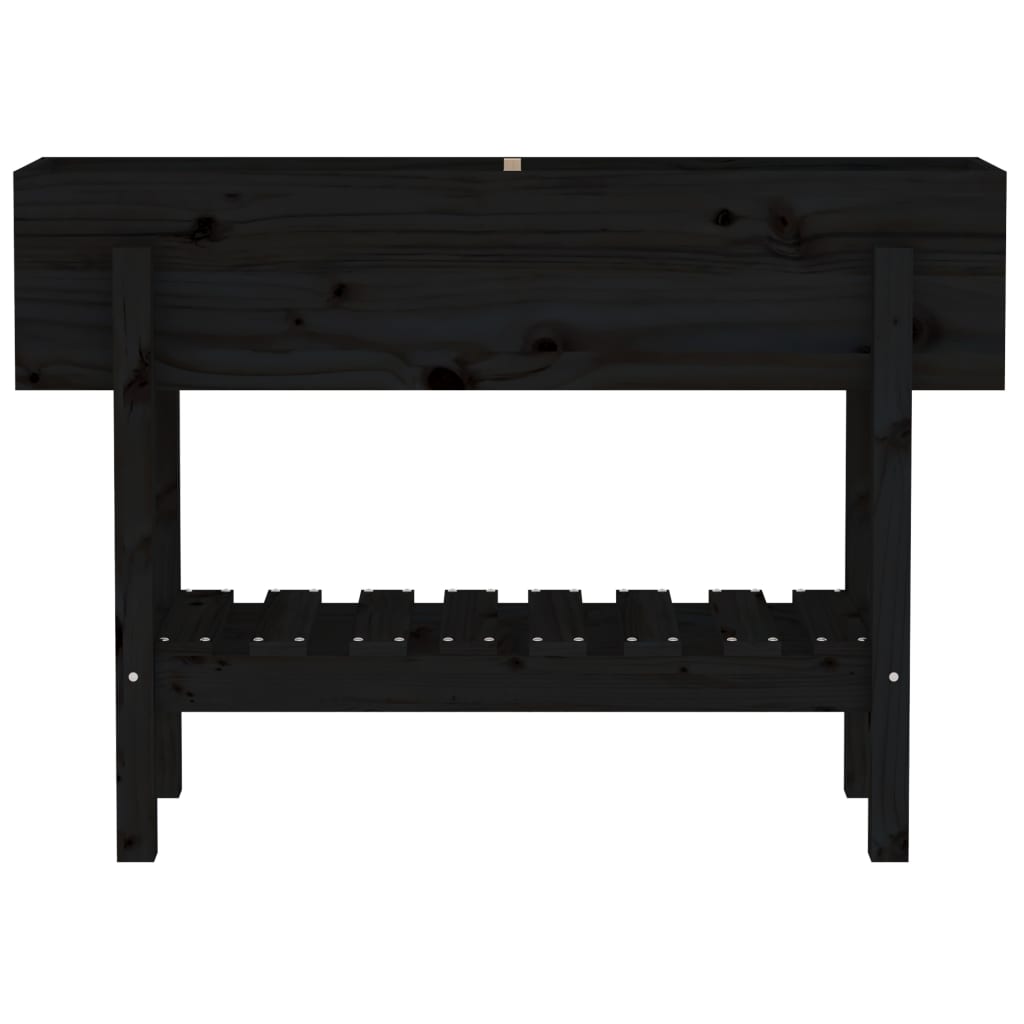 Fioriera Rialzata da Giardino Nera 101x30x69 cm Massello Pino 825244