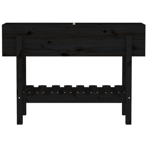 Fioriera Rialzata da Giardino Nera 101x30x69 cm Massello Pino 825244