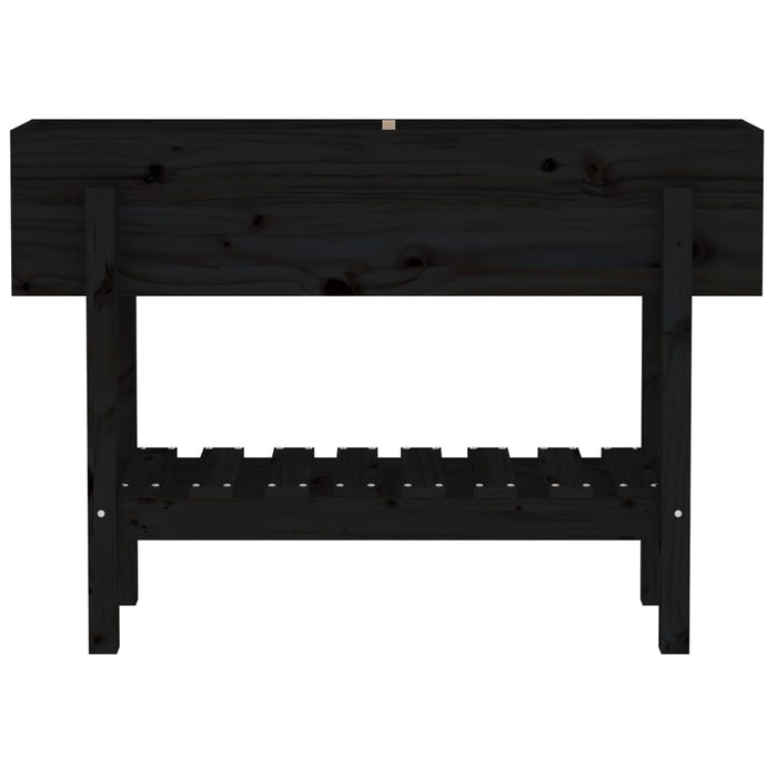Fioriera Rialzata da Giardino Nera 101x30x69 cm Massello Pino 825244