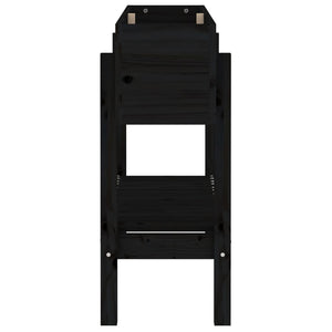 Fioriera Rialzata da Giardino Nera 101x30x69 cm Massello Pino 825244