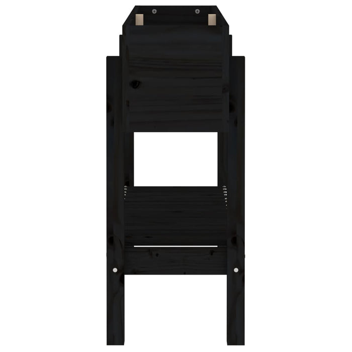 Fioriera Rialzata da Giardino Nera 101x30x69 cm Massello Pino 825244