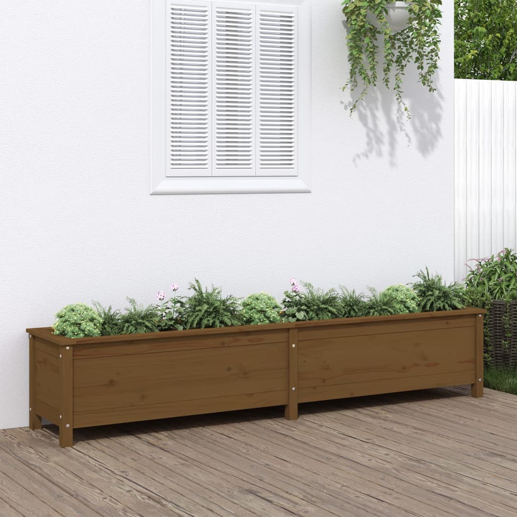 Fioriera Rialzata da Giardino Miele 199,5x40x39cm Massello Pinocod mxl 105226