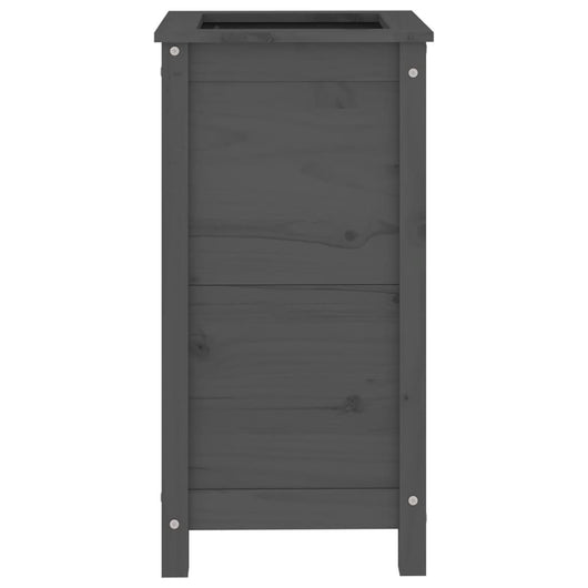 Vassoio per fioriera aiuola rialzata piante fiori terrazza giardino 40 x 40 x 78 cm legno massello di pino grigio 02_0037580