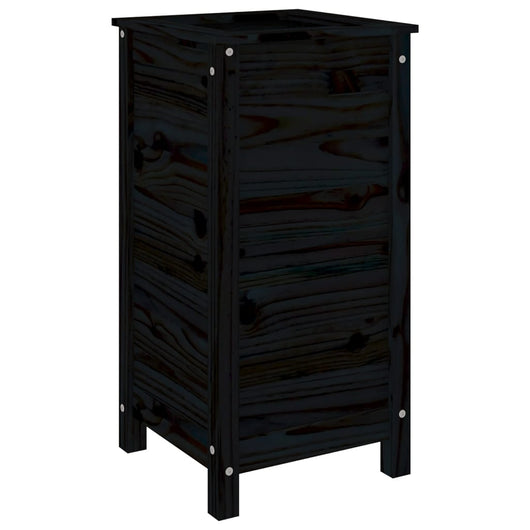 Vassoio per fioriera aiuola rialzata piante fiori terrazza giardino 40 x 40 x 78 cm legno massiccio di pino nero 02_0037582