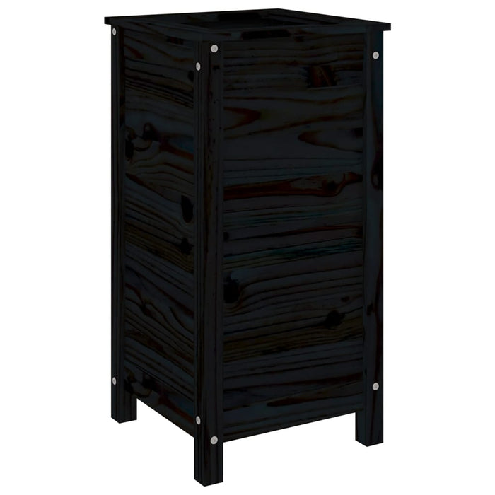 Vassoio per fioriera aiuola rialzata piante fiori terrazza giardino 40 x 40 x 78 cm legno massiccio di pino nero 02_0037582