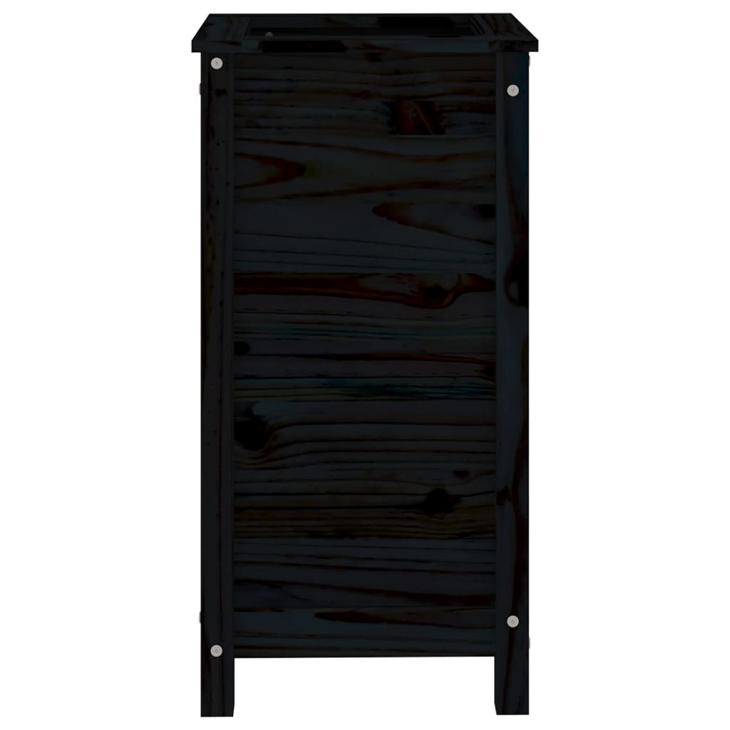 Vassoio per fioriera aiuola rialzata piante fiori terrazza giardino 40 x 40 x 78 cm legno massiccio di pino nero 02_0037582