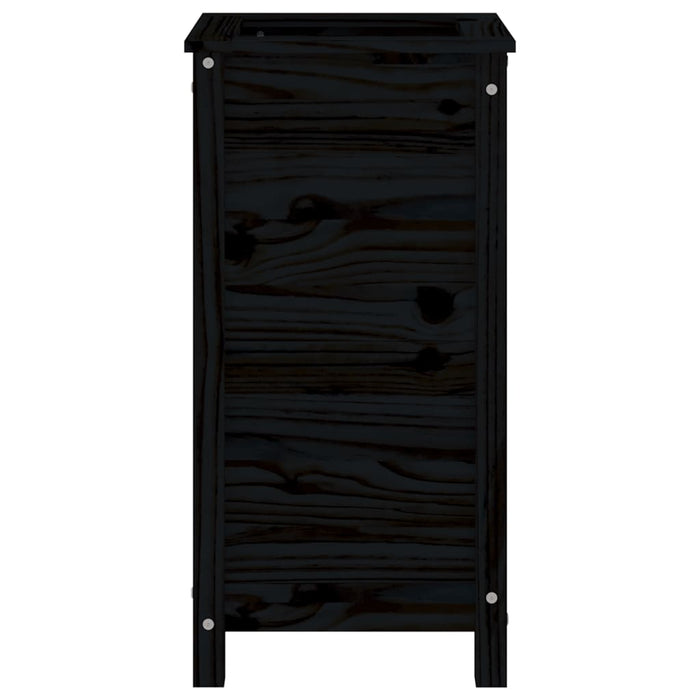 Vassoio per fioriera aiuola rialzata piante fiori terrazza giardino 40 x 40 x 78 cm legno massiccio di pino nero 02_0037582