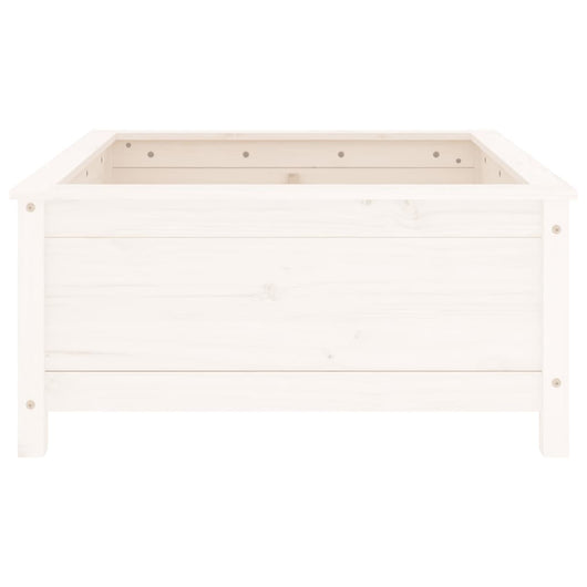 Vassoio per fioriera aiuola rialzata piante fiori terrazza giardino 82,5 x 82,5 x 39 cm legno massiccio di pino bianco 02_0037943