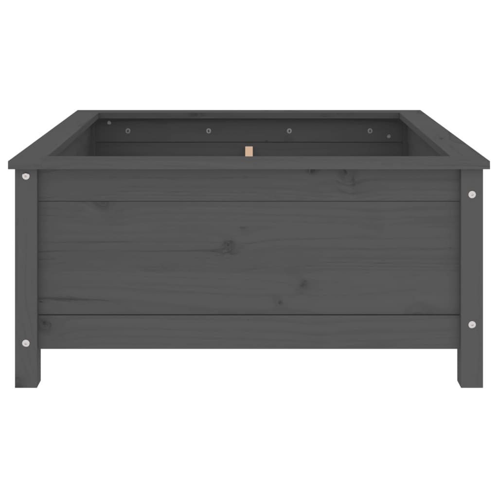 Vassoio per fioriera aiuola rialzata piante fiori terrazza giardino 82,5 x 82,5 x 39 cm legno massello di pino grigio 02_0037944