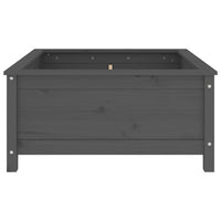 Vassoio per fioriera aiuola rialzata piante fiori terrazza giardino 82,5 x 82,5 x 39 cm legno massello di pino grigio 02_0037944