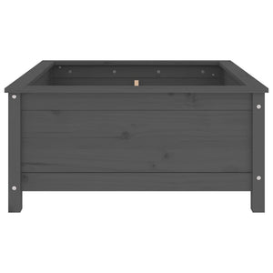 Vassoio per fioriera aiuola rialzata piante fiori terrazza giardino 82,5 x 82,5 x 39 cm legno massello di pino grigio 02_0037944