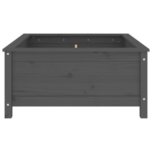 Vassoio per fioriera aiuola rialzata piante fiori terrazza giardino 82,5 x 82,5 x 39 cm legno massello di pino grigio 02_0037944