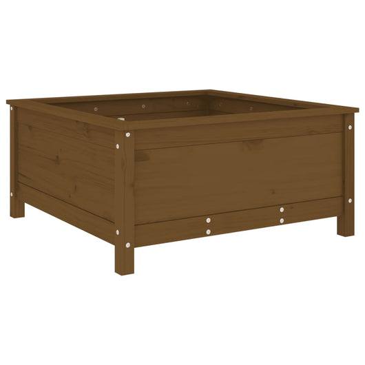 Vassoio per fioriera aiuola rialzata piante fiori terrazza giardino 82,5 x 82,5 x 39 cm legno massello di pino marrone 02_0037945