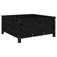 Vassoio per fioriera aiuola rialzata piante fiori terrazza giardino 82,5 x 82,5 x 39 cm legno massiccio di pino nero 02_0037946