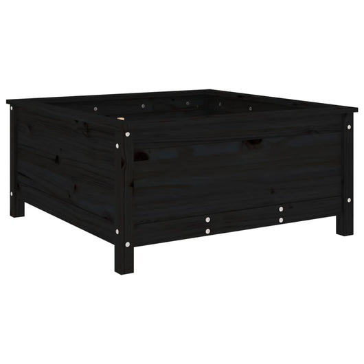 Vassoio per fioriera aiuola rialzata piante fiori terrazza giardino 82,5 x 82,5 x 39 cm legno massiccio di pino nero 02_0037946