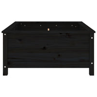 Vassoio per fioriera aiuola rialzata piante fiori terrazza giardino 82,5 x 82,5 x 39 cm legno massiccio di pino nero 02_0037946