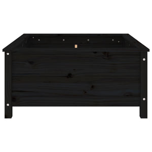 Vassoio per fioriera aiuola rialzata piante fiori terrazza giardino 82,5 x 82,5 x 39 cm legno massiccio di pino nero 02_0037946